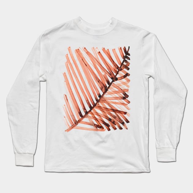 watercolor lines palm leaf 2 Long Sleeve T-Shirt by mariacaballer